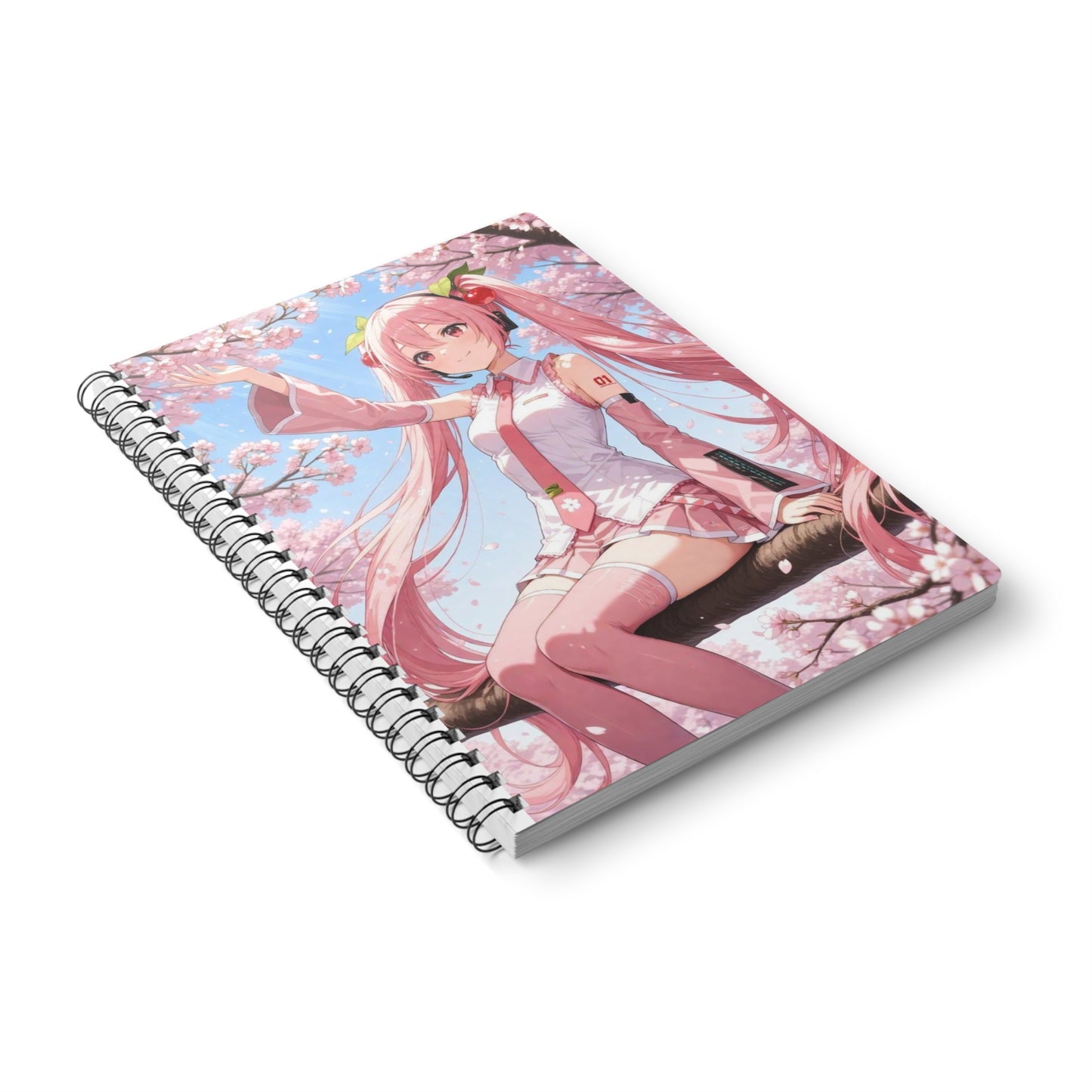 Sakura Miku Cherry Blossom Notebook — A5 Wirobound Softcover (Cute Miku)