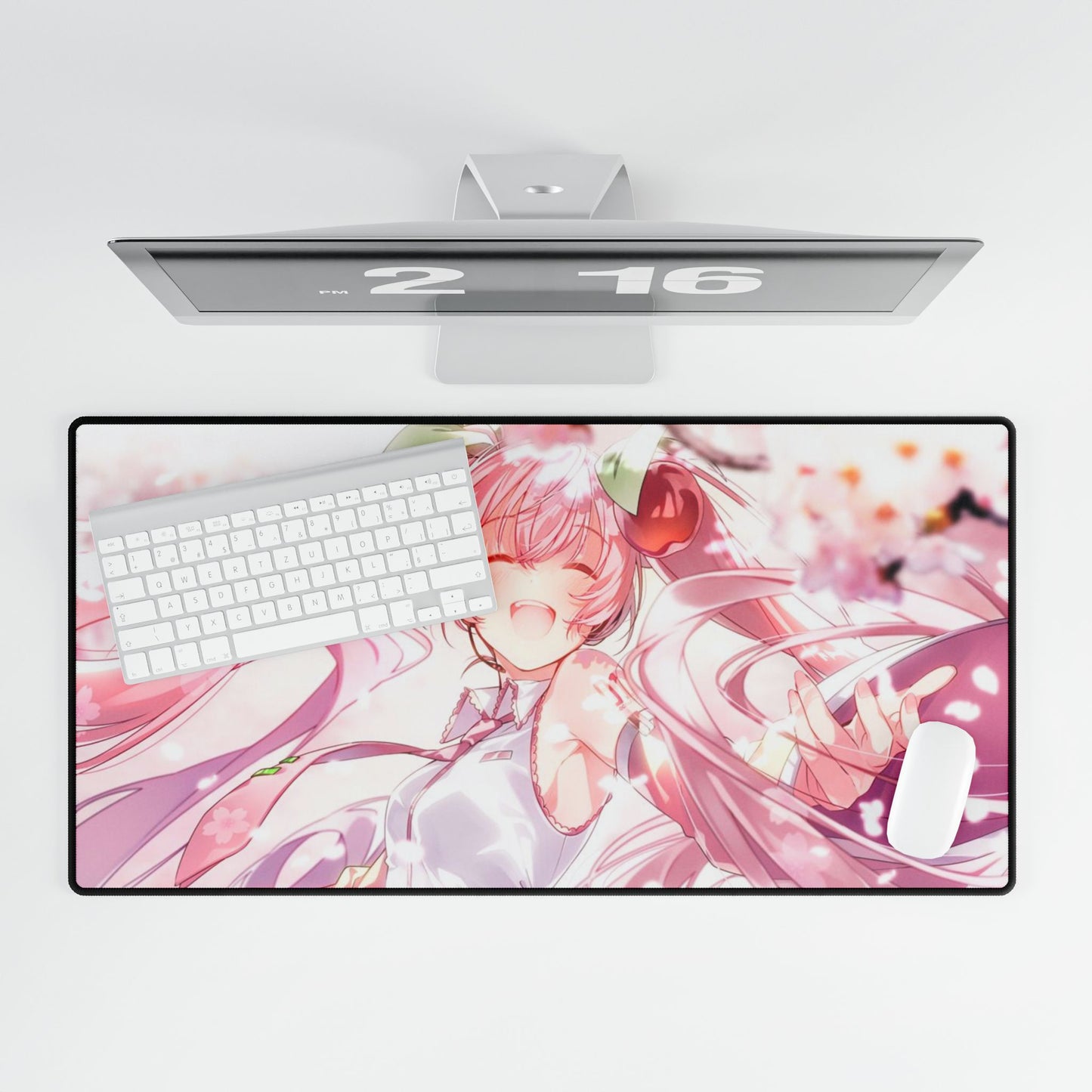 Sakura Miku Anime Desk Mat — Pink Sakura Miku Extended Gaming Mouse Pad