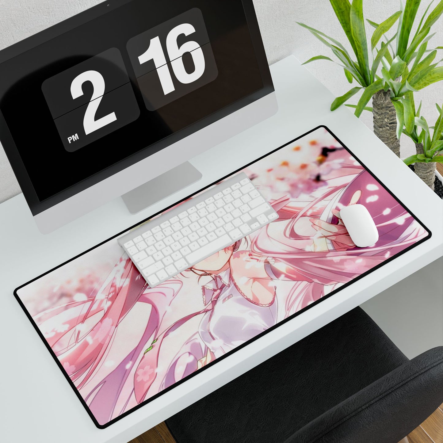 Sakura Miku Anime Desk Mat — Pink Sakura Miku Extended Gaming Mouse Pad
