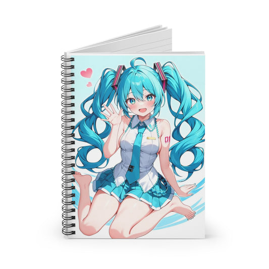 Hatsune Miku Spiral Notebook — Cute Ruled Lined Journal