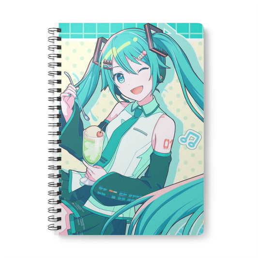Miku Anime A5 Wirobound Notebook — Kawaii Vocaloid Journal